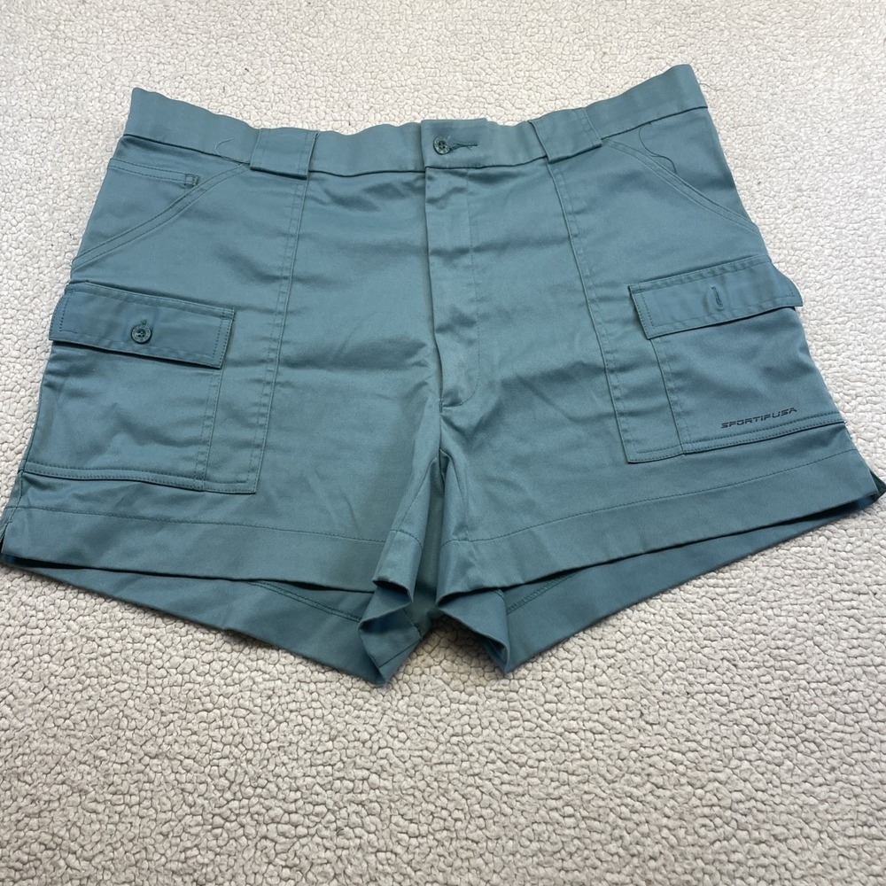 Sportif Cargo Shorts Mens 40 Teal Sportif USA Stretch Hiking Outdoor Utility
